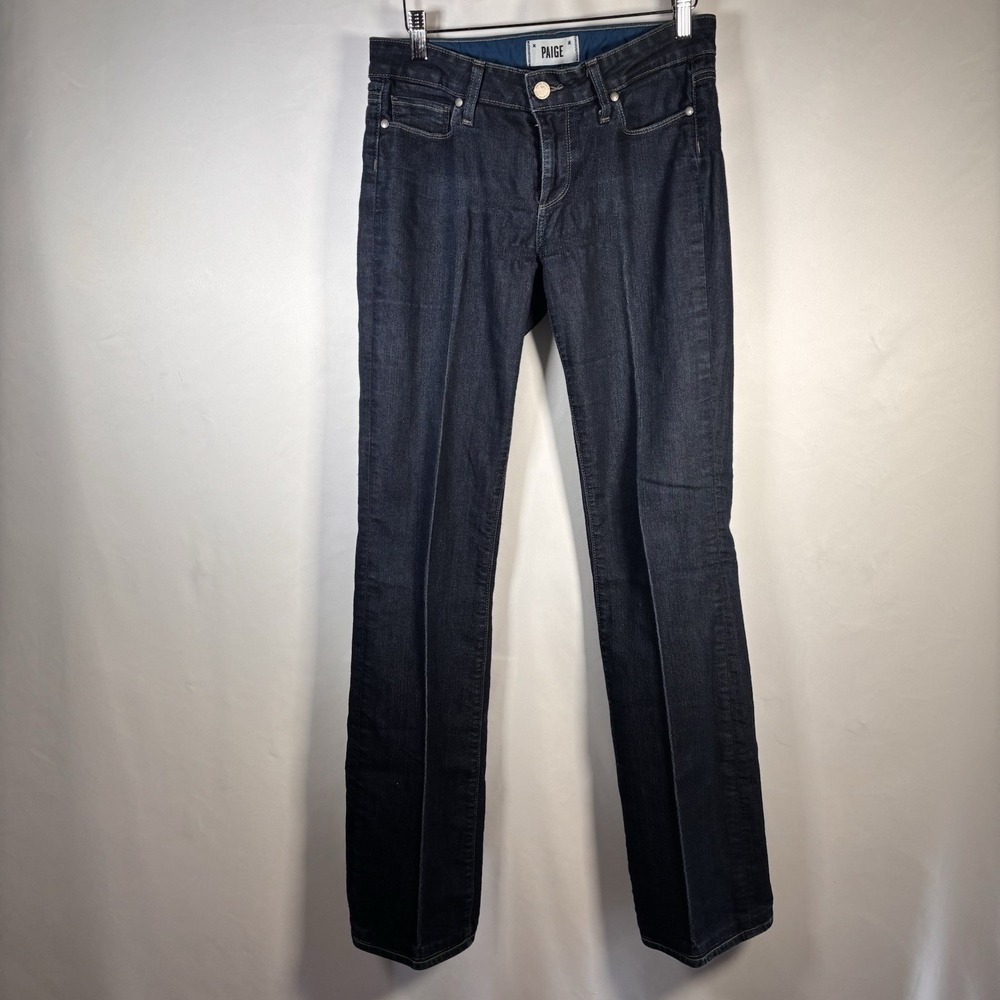 PAIGE Jeans Womens 28 (30) Skyline Boot Mid Rise Dark Wash Denim Bootcut Pleated